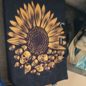 Sunflower Skull Tote Bag